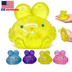 Figura de Conejito Miniatura, Bola Antiestrés, Decoración Kawaii para Escritorio, Cabeza de Conejo Transparente, Juguete Antiestrés para Oficina, Envío desde Almacén en EE. UU. - Product Image 4