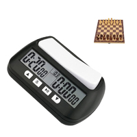 Horloge d'échecs numérique - Minuteur de jeu de société professionnel avec fonction de délai de base et de temps positif, sans batterie requise