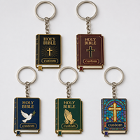 Porte-clés en gros personnalisés de haute qualité avec mini-Bible, pendentifs religieux chrétiens, souvenirs