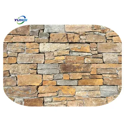 Işlenmiş taş dekoratif panel Doğa Dış duvar çimentosu yığılmış Taş