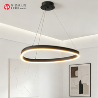 Lustre LED moderne contemporain, luminaire suspendu réglable, forme circulaire créative, salle à manger, aluminium + silicone, 3 ans