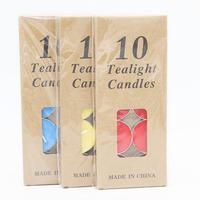 Bougies en forme de tasses à thé colorées AOYIN, en cire de soja parfumée, 10 pièces, boîte en papier, bougies de prière pour Diwali, décoration de la maison, anniversaires