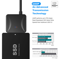 Cable USB 3.0 a SATA para Disco Duro Externo HDD/SSD SATA III de 3.5/2.5 Pulgadas, Cable Easy Drive con Adaptador de Corriente DC 5.5 12V/2A