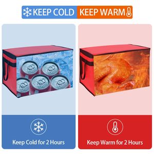 Bolsa térmica no tejida Extra grande de alta calidad, bolsa de mano aislada para entrega de alimentos con 3 portavasos para entrega de bebidas de Pizza - Product Image 6