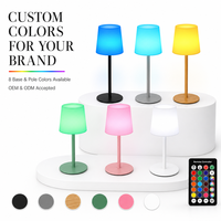 Lampe de table LED RGB personnalisée CoolQing en gros, 16 couleurs, rechargeable, étanche IP65, en alliage d'aluminium, coque en PE, chargement Type-C
