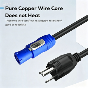 American NEMA 5-15P Plug to Blue PowerCON NAC3FCA Cable For Stage DJ Par Light - Product Image 3
