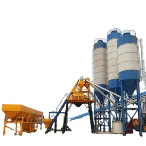 Fixed type HZS50 ready mixed concrete batching plant with cement silo price in south africa