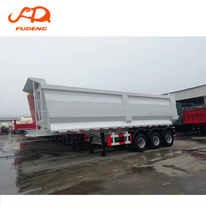 Remolque Volquete Trasero en Forma de U de 3 Ejes Personalizado FUDENG, Remolque Volquete con Cilindro Hidráulico de 40-45 Metros Cúbicos en Venta en Sierra Leona - Product Image 4
