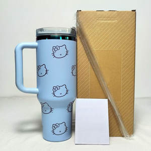 Wholesale Best Seller the Famous Brand Cup 40OZ <b>with</b> <b>Handle</b> <b>Straw</b> Thermoses 40oz Cartoon <b>Tumbler</b> Outdoor Travel Cup - Product Image 4