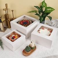 Boîtes à gâteaux personnalisées 20 pièces 12x12x6 10x10x5 8x8x4 pouces Boîte à desserts de boulangerie blanche avec fenêtre Boîtes à gâteaux Cupcake Cookie