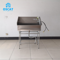 OSCAT Grande baignoire pour chien Piscine de lavage pour animaux de compagnie en acier inoxydable 304 pour toilettage de chiens Équipement vétérinaire pour animaleries