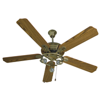 Ventilateur de Plafond de Luxe Fantaisie Silencieux à 5 Lames avec Lumière pour Chambre à Coucher Patio Café