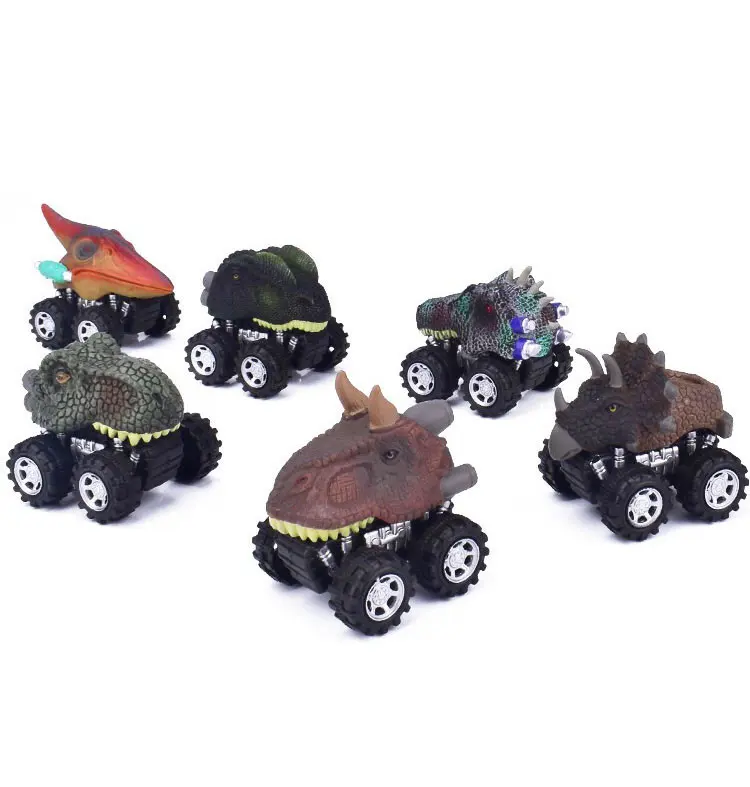 Realistisches Modell Dinosaurier Spielzeug Pull Back Cars 6er Pack Dino Spielzeug für Kinder