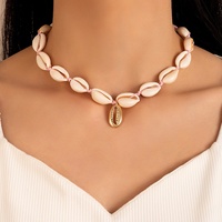 Collares de cuentas de aleación estilo bohemio con diseño de conchas, estrellas de mar, cocoteros y vieiras, de la serie Vacaciones en la playa, para joyería.