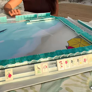 Juego de Fichas de Mahjong Americano de Lujo de 4 Capas de Acrílico - 160 Fichas Rosa Claro, Portátiles y Modernas, Estilo <span class=keywords><strong>Casino</strong></span> y Póker - Product Image 3