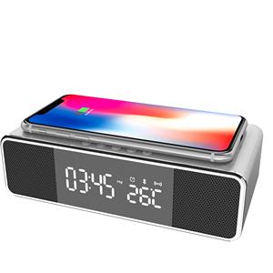 <span class=keywords><strong>Réveil</strong></span> OEM 4 en 1 <span class=keywords><strong>Radio</strong></span> FM Haut-parleur BT avec <span class=keywords><strong>chargeur</strong></span> de <span class=keywords><strong>téléphone</strong></span> sans fil 5W - Product Image 1