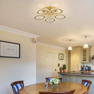 天井照明エレガントドロップクリスタルLED Plafonnierヴィラリビングルーム用 - Product Image 2