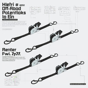 Sangle d'arrimage à cliquet en polyester Towmax durable de 25 mm x 3 m avec crochets en S, capacité de 800 kg, certifiée ISO 9001 pour une arrimage efficace - Product Image 3