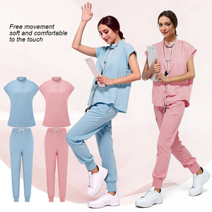 Conjunto de Uniformes Médicos con Logotipo Personalizado al por Mayor, de Secado Rápido, Tallas Grandes, Camiseta de Manga Corta y Pantalones para Enfermeras, Médicos y Dentistas - Product Image 2
