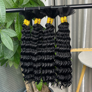 Capelli Vergini per Trecce Onda Profonda Boho Biondo Miele Senza Trama Capelli Umani Ricci in Bulk per Intrecciare - Product Image 2