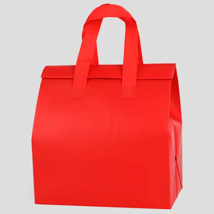 Factory Wholesale Customized Logo Printed Eco Packaging Bag Waterproof Insulated Food Delivery Bag Non-woven Bags with Handle - Product Image 6