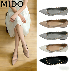 Zapatos de Tacón de Aguja MIDO 00095 ~5cm de Altura, Estilo Francés, Poco Profundos, de Charol Suave, Forro de Piel de Oveja, Suela de Goma, de Una Sola Pieza - Product Image 2