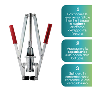 Macchina tappatrice a due leve per tappi da 24 mm, strumento manuale per sigillare bottiglie di vino e birra - Product Image 5