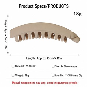 Shily&OS Fermagli per capelli opachi a croce e a banana, Fermacoda verticale grande, Clip a ganascia di squalo per coda alta da donna, All'ingrosso - Product Image 3