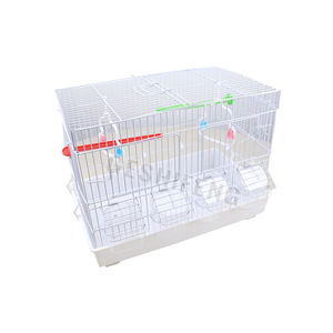 Approvisionnement d'usine 41*24*32.5cm Blanc Bleu Fil De Fer Cages D'élevage En Métal Perroquet Cage À Oiseaux avec Poignée - Product Image 6