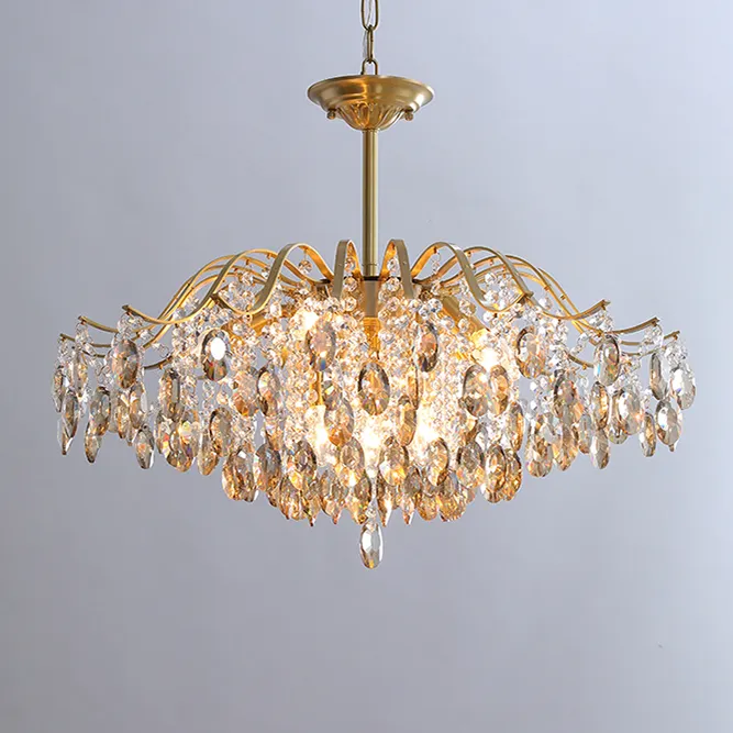 Gouden Luxe Hanglamp Gemaakt Decoratie Design Lamp Voor Woonkamer Slaapkamer Restaurant Kristallen Kroonluchter