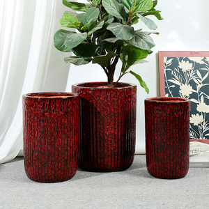 Nouveau design <span class=keywords><strong>de</strong></span> <span class=keywords><strong>pot</strong></span> <span class=keywords><strong>de</strong></span> fleur en céramique rouge, grands pots décoratifs, fournitures <span class=keywords><strong>de</strong></span> jardinage, pots <span class=keywords><strong>de</strong></span> <span class=keywords><strong>fleurs</strong></span> d'extérieur pour la décoration <span class=keywords><strong>de</strong></span> la maison et du jardin - Product Image 1