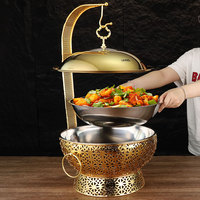 Bestseller 8L Gold Steel Chafing Dish, Restaurant Food Heiz behälter, Edelstahl Topf Alkohol beheizte Chafing Dish