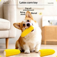 Jouet à mâcher pour chien en latex en forme de maïs, pour le nettoyage des dents et les molaires, interactif, pour chat, chiot, petit chien, mâcheurs agressifs