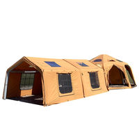 Tente Dôme Gonflable - Khaki Militaire, Grande Tente de Luxe Imperméable en Coton, Durable, pour Voyage, Camping, Famille, Extérieur