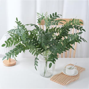 Sutra plastik buatan tangan dekoratif hijau uir daun dan bunga Bunch untuk kembali ke sekolah - Product Image 2