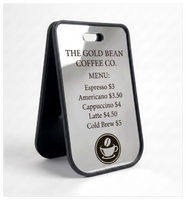 Panneau de trottoir personnalisé pour annonces commerciales, en acrylique miroir résistant aux intempéries, avec logo, pour magasin, type sandwich board