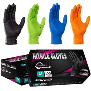 Vente en gros de 8 Mil Mécanicien à usage intensif Travail automobile Texture diamantée Sans latex Travail industriel Gants en nitrile Gant jetable - Product Image 1