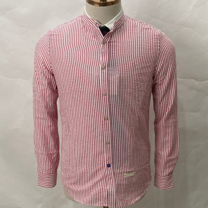 Camisa a <span class=keywords><strong>rayas</strong></span> <span class=keywords><strong>de</strong></span> color rojo <span class=keywords><strong>y</strong></span> blanco para hombre, blusa informal <span class=keywords><strong>de</strong></span> negocios, vestido suave, camisas sociales <span class=keywords><strong>de</strong></span> ajuste Regular - Product Image 1