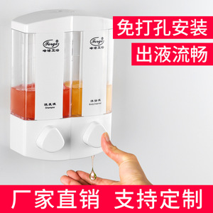 Fengjie Wall Mounted Double Soap Dispenser Abs Material Hand Press Refillable For Bathroom Hotel Use - Product Image 5