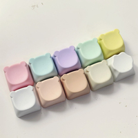 Vente en gros de touches de clavier mécanique DIY en PBT vierges 1U R4 pour commutateurs MX, touches de remplacement colorées en forme d'ours et de chat mignons