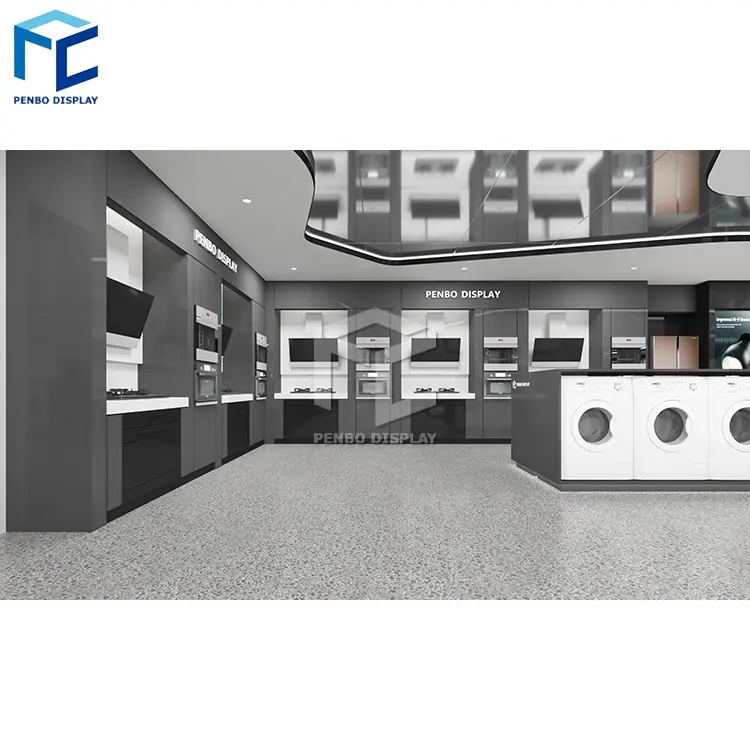 Huishoudelijke Apparaten Winkel Display Meubelen Hout Wasmachine Winkel Display Stand Custom Display