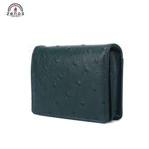 Portacarte <span class=keywords><strong>di</strong></span> Credito Zenos in Vera Pelle con Motivo Struzzo, Portafoglio Elegante in Poliestere Unisex Portatile - Product Image 1