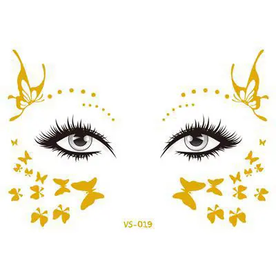 Waterproof Stars Choker Pattern lentiggini Gold Face Tattoo Body Art Sticker decalcomanie per gli occhi sposa Tribe Girl Party Tattoo 18 fogli