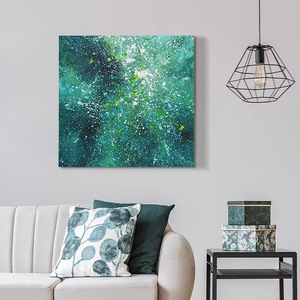 Abstract Decorative Painting Green Hand Painted Textured Oil Modern Minimalist <b>Wall</b> Art For Living Room Sofa Background - Product Image 3