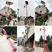 Ensemble complet de lampadaires solaires avec poteau en acier Q235 galvanisé à chaud pour l'éclairage extérieur des parcs, des résidences et des places publiques