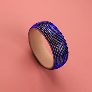 Bracelet souple élastique pour femme, accessoire de costume de danse orientale en soie/coton, coloré, brillant, orné de diamants - Product Image 6