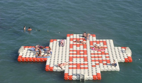 Plateformes flottantes en cubes, ponton flottant pour bateau à moteur, pont flottant en polyéthylène HDPE sur la mer