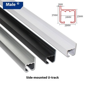 Rail <span class=keywords><strong>de</strong></span> suspension moderne réglable et mobile en aluminium, étanche et durable, pour cadres et quincaillerie <span class=keywords><strong>de</strong></span> <span class=keywords><strong>meubles</strong></span>, avec crochets à corde, montage facile - Product Image 2