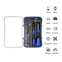 Jeu de tournevis de précision 76-en-1 avec poignée en acier finition chromée, outils de réparation de téléphones portables de qualité professionnelle, personnalisable OEM