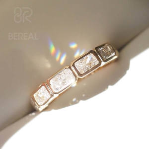 IGI Certified Vvs Lab Made Diamond Wedding <b>Ring</b> Custom 925 <b>Silver</b> Yellow Gold Lab Created Diamond Anniversary <b>Ring</b> Women Jewelry - Product Image 1